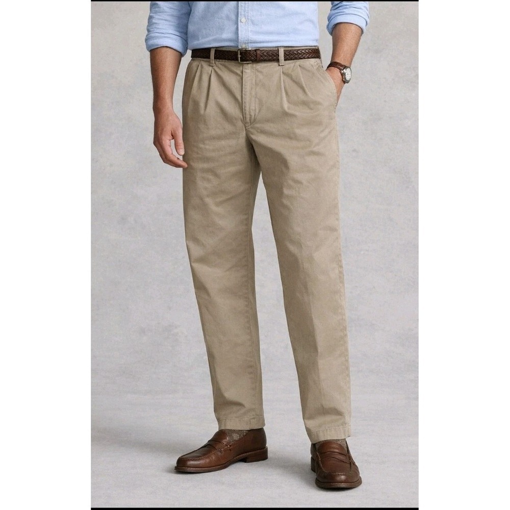 Polo Ralph Lauren Pants Mens Big & Tall 46x32 Andrew Pant Brown Classic Chino